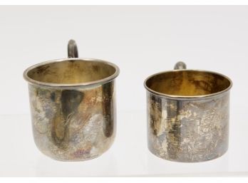 Two Sterling Silver Cups With Gold Wash (3.055 Troy Ou.)