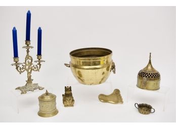 Collection Of Fun Brass Tabletop Items