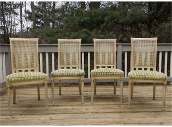 Set Of Four Country French Cane Dining Chairs (RESTORATION PROJECT)