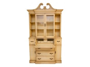 French Country China Cabinet With Fold Down Desk