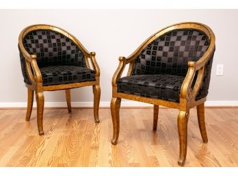 Pair Of Gilt Framed Club Chairs