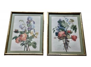 Pair Of JL Prevost Framed Floral Prints