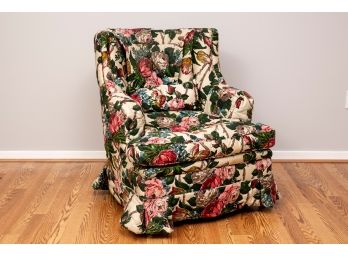 Floral Upholstered Club Chair