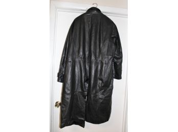 Vintage Wilson's Leather Men's Size XL Long Black Leather Coat