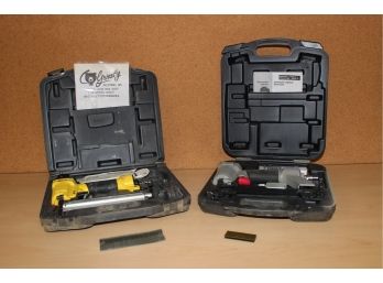 Lot Pneumatic Nailers-Porter Cable Narrow Crown Stapler / Grizzly Model G6047 Brad Nailer
