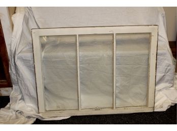 Single Vintage Three Pane Chippy Paint Wood Window 25 1/3' X 33 3/4' (2)