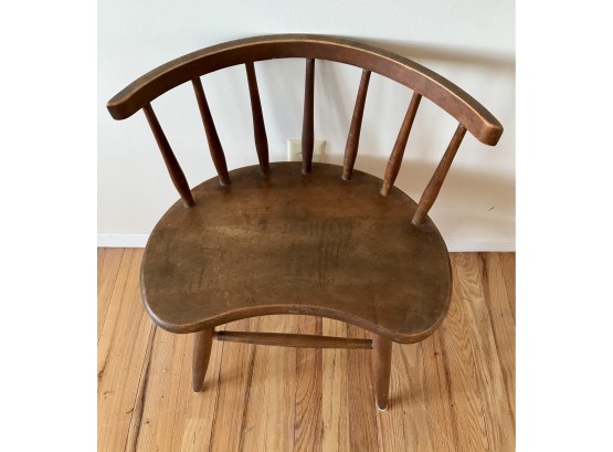 Vintage Kidney Shaped Wooden Chair