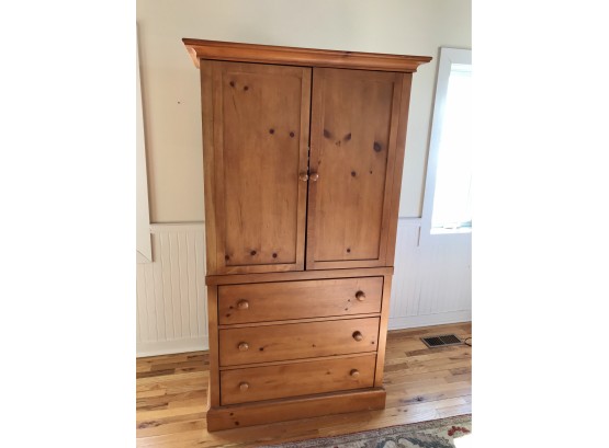 Handsome Pine Armour/television Cabinet