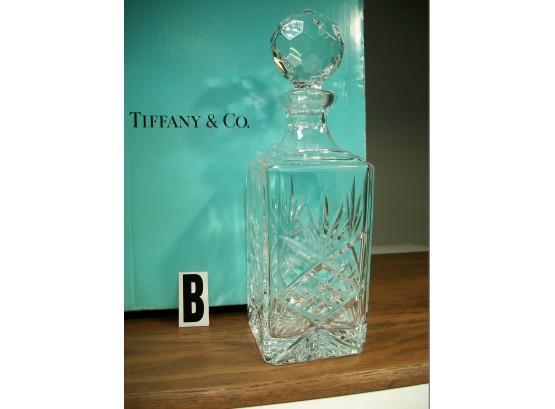 Beautiful TIFFANY & Co Square Cut Crystal Liquor Decanter (2 Of 2)  Never Used !