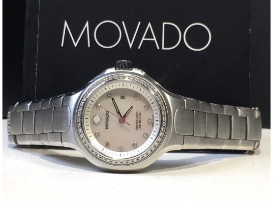 Stunning Ladies MOVADO Watch - 800 Series Stainless & Diamonds AMAZING !