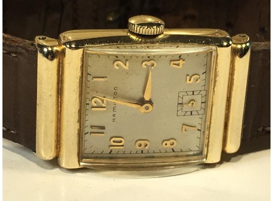 (J3) Great Vintage Mens HAMILTON 1940's (14KT Gold Filled)  Watch WORKS W/Original Box