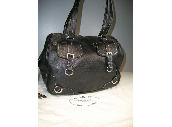 Incredible Black Leather PRADA Handbag LIKE NEW (Paid Over $2,000) USED TWICE