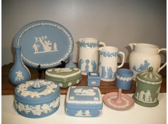 Fabulous 18 Piece Collection Of Wedgwood Jasper Ware & Queens Ware - WOW !