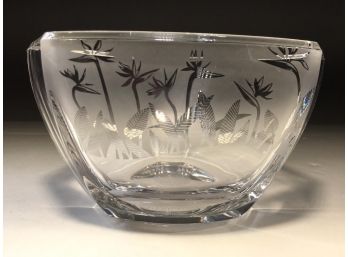 Lovely TIFFANY & Co. Etched 'Flowers & Leaves' Bowl - Very Pretty