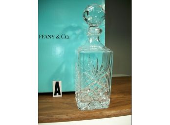 Beautiful TIFFANY & Co Square Cut Crystal Liquor Decanter (1 Of 2) Never Used