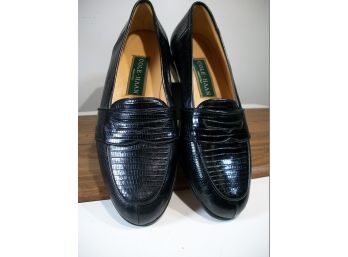 Brand New COLE HAAN Black Loafers 'Eberto' / Size 7 - Black Lizard ($229 Retail)