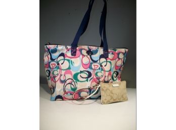 Two Authentic COACH Bags - Handbag & Wristlet - Both NICE !