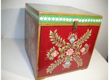 Incredible Large Hand Painted Hinged Box - Great Colors & Quality