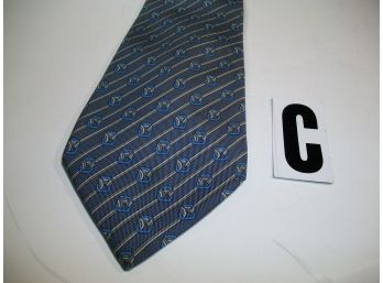 Classic HERMES Silk Tie - Grays / Blues - Nice One ! - Made In France  (Tie C)