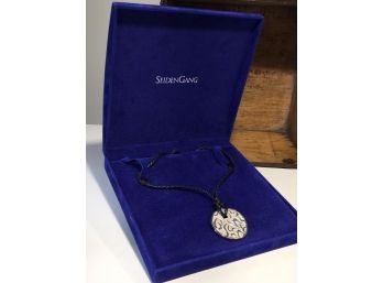 Fantastic Seiden Gang Sterling Silver Necklace W/Leather Cord W/Box