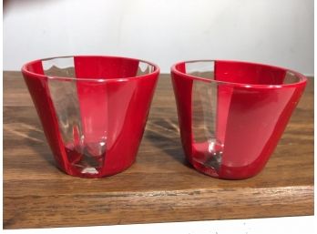 Two Fantastic Murano Art Glass Cups / Glasses By 'ARMANI CASA' (Paid $95 Each)