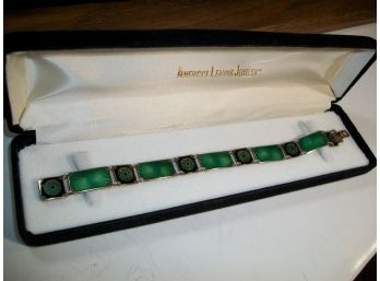 (J27) STUNNING Vintage Art Deco Enamel & Sterling Silver Bracelet By DAVID ANDERSEN