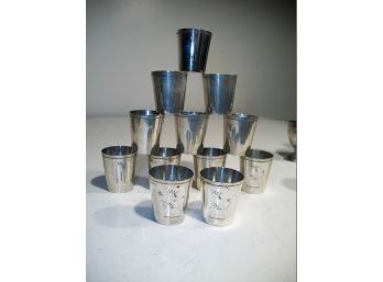 Very Cool Lot - STERLING SILVER Shot Glasses (From Ecuador) Two Styles