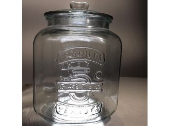 Great Vintage Style 'Country Store' Peanut Jar W/Peanut Finial On Lid (5 Cents)