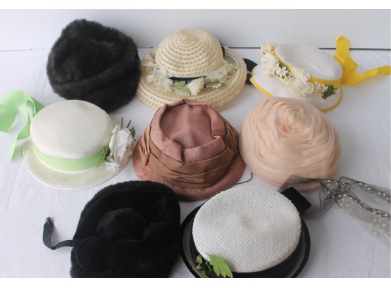 Vintage Lot Of Eight Women's Easter Spring Hats