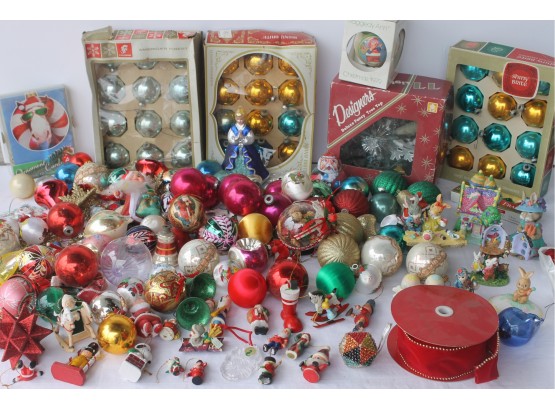 Huge Lot Vintage Christmas Ornaments - Mercury Glass, Waterford & More