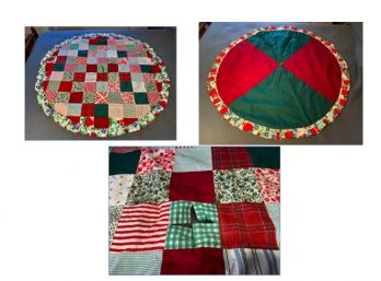 Handmade Round  Reversible Quilt (See Photos In Description)