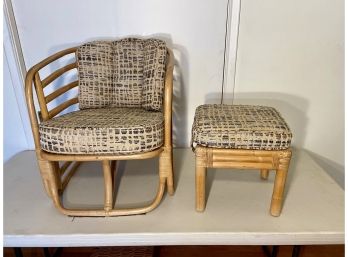 Bamboo Bentwood Chair And Foot Rest
