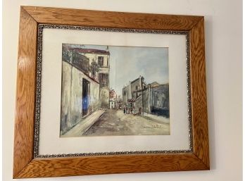 Framed Impressionist Art  By Maurice Wrillo, V.  - A Village Scene