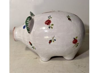 Hand Painted Ceramic Piggy Bank From Italy
