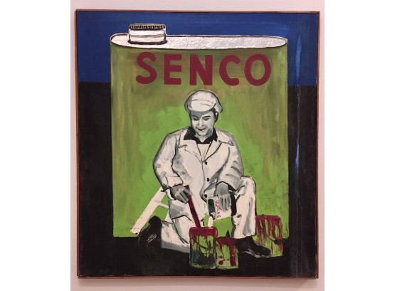 Dana Munro - Man On The Senco Can - Original Oil Painting - 1964