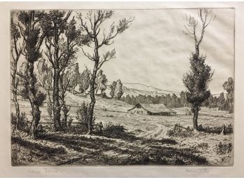Melville Thomas Wire (1887 -1966) - Hillside Pasteurs - Signed Etching