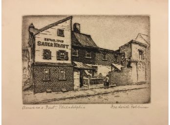 Frederick Robbins (1893 - 1974) - America's First, Philadelphia - Signed Etching