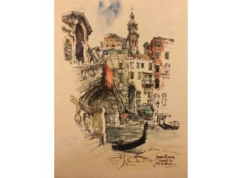 Jan Korthals (1916 - 1972) - Porte Rialto, Venice Vintage Print - 1957