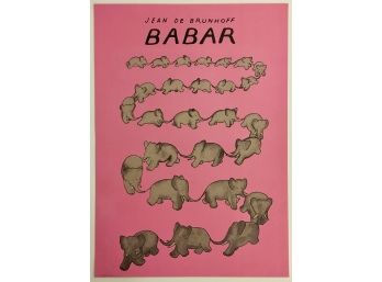 Jean De Brunhoff (1899 - 1937) - Babar Pink Elephant - Poster