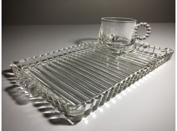 Glass Snack Tray With Cup