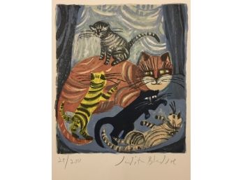 Judith Bledsoe (1938 - 2013) - Cats - Signed & Numbered Lithograph