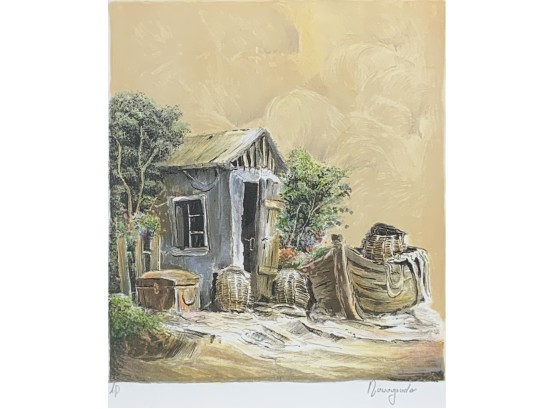 Nowogroder, Jacov (b. 1939, Israel) Lithograph, Titled 'Old Country House'