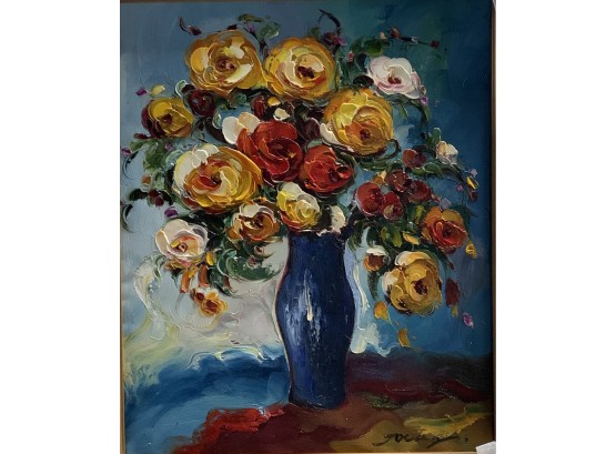 Perry, Decorative Oil On Canvas Titled 'The Bouquet'