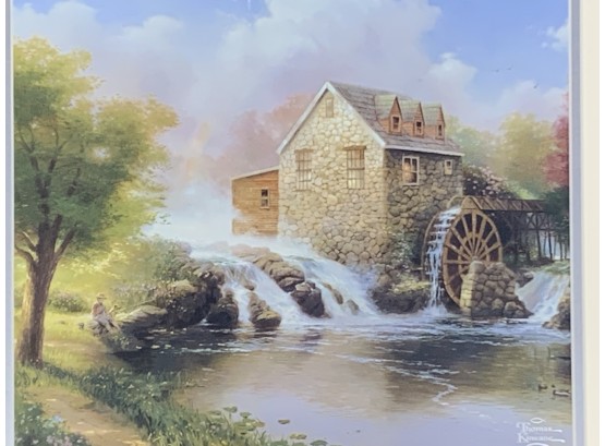 Kinkade, Thomas (1958-2012, American) Lithograph, Titled 'Mill In Summer'