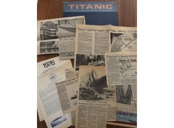 Vintage Titanic Album And Ephemera Collection Of Newspaper Related Articles