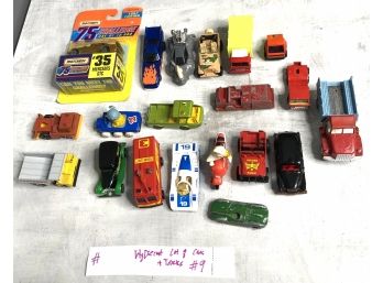 Vintage Lot Of 20 Diecast Cars And Trucks Hot Wheels, Matchbox #9