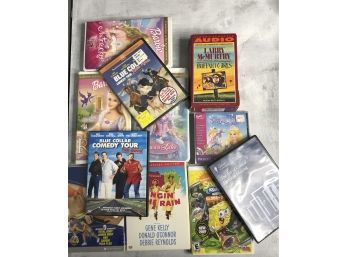 Lot Of DVDs, Cds And VHS Tapes Includes Barbie,Blue Collar Comedy
