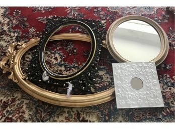 Pair Of Vintage Mirror Frames And Two Mirrors