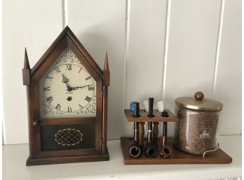 Vintage Haskey 8 Day Wind Clock And Pipe Set