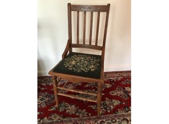 Antique Chair With Upholstered Seat